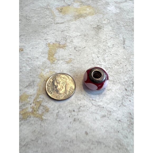 Pandora 925 Sterling Silver Murano Glass Hearts Charm Bead Patina - Picture 7 of 7